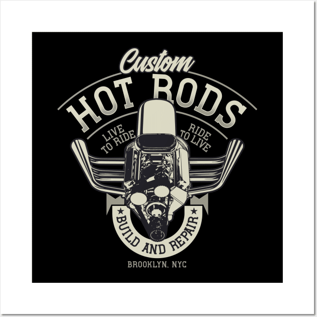 Custom Hot Rods Brooklyn Wall Art by Verboten